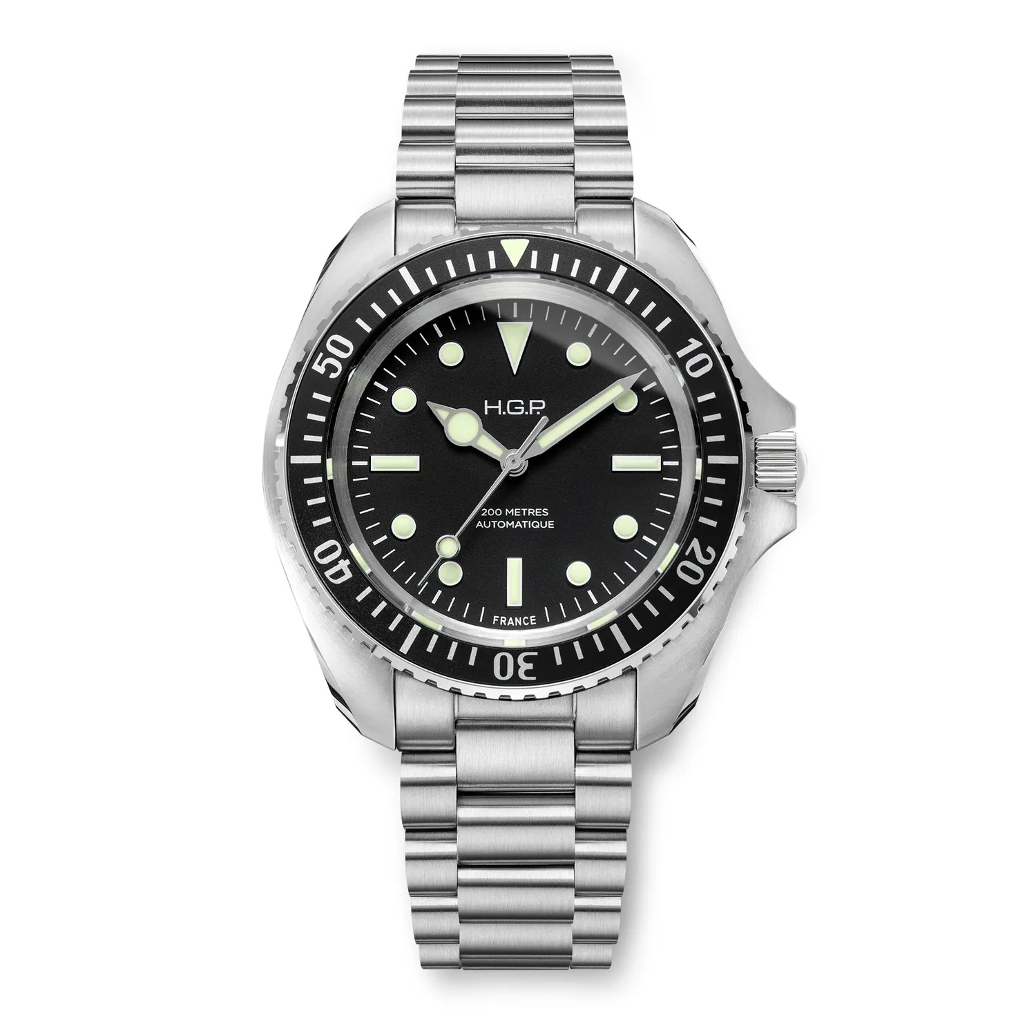 H.G.P. Diver 200M Automatic nero orologio automatico gomma verde
