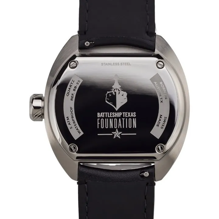 Tockr USS Texas orologio quarzo bianco 42mm gomma