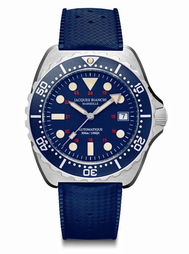 Jacques Bianchi JB300 Bleue orologio blu caucciù 42mm