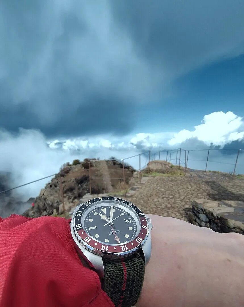 H.G.P. Diver 200M GMT Automatic orologio Coke gomma nera