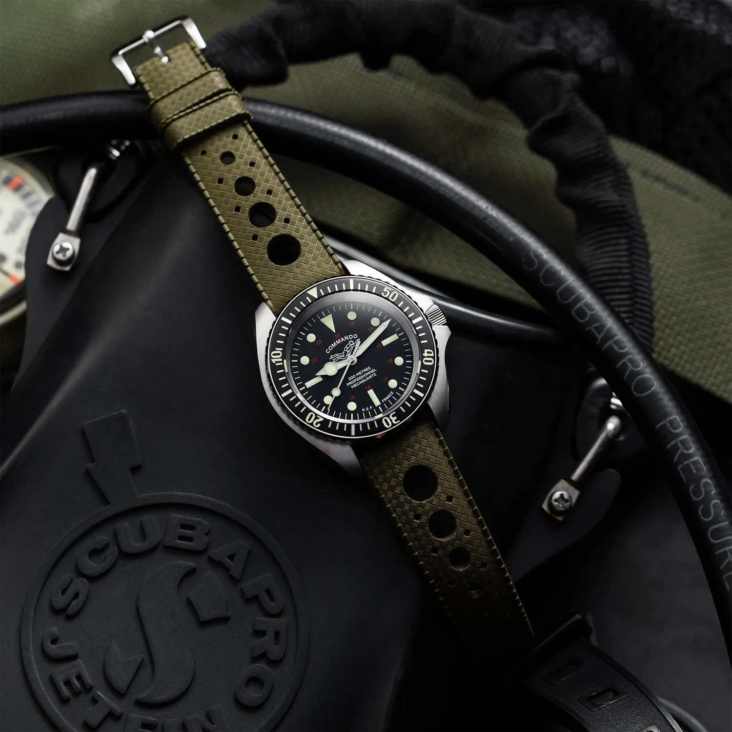 H.G.P. Diver 200M Commando orologio diver gomma verde