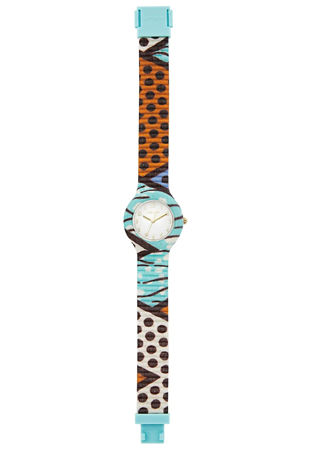 Hip Hop Wax Block orologio donna tessuto giallo lilla