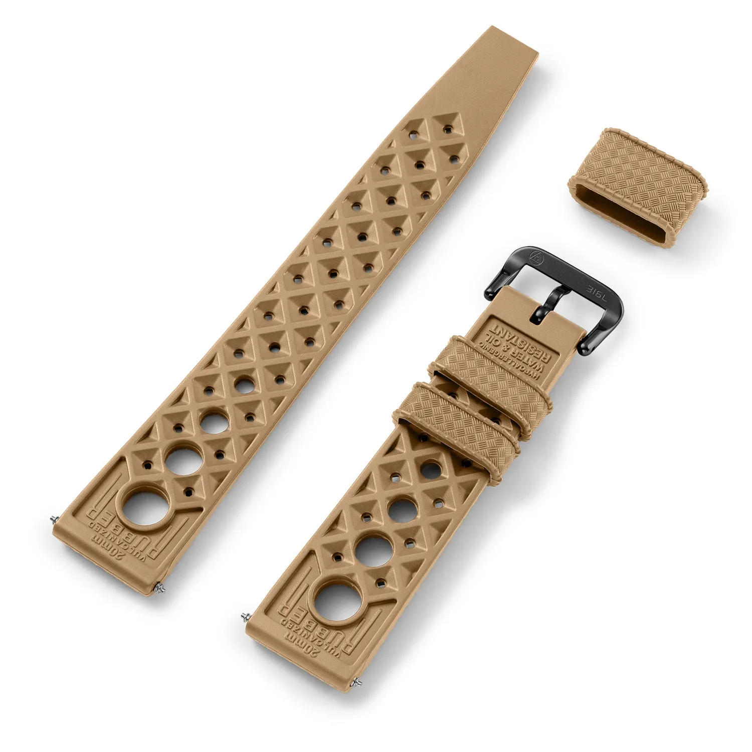 H.G.P. Rally Tropic cinturino gomma desert 20mm acciaio
