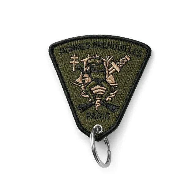 H.G.P. patch militare portachiavi acciaio ricamato