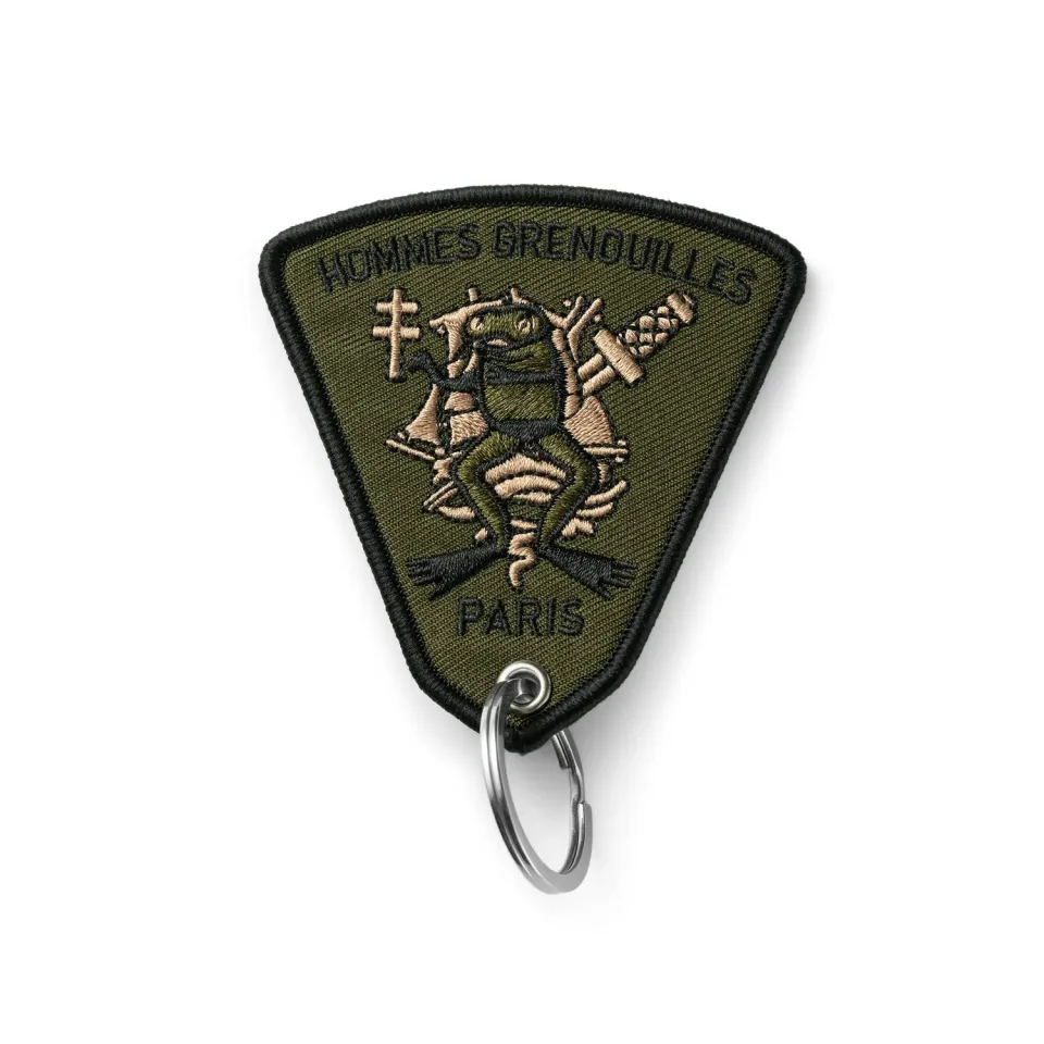 H.G.P. patch militare portachiavi acciaio ricamato