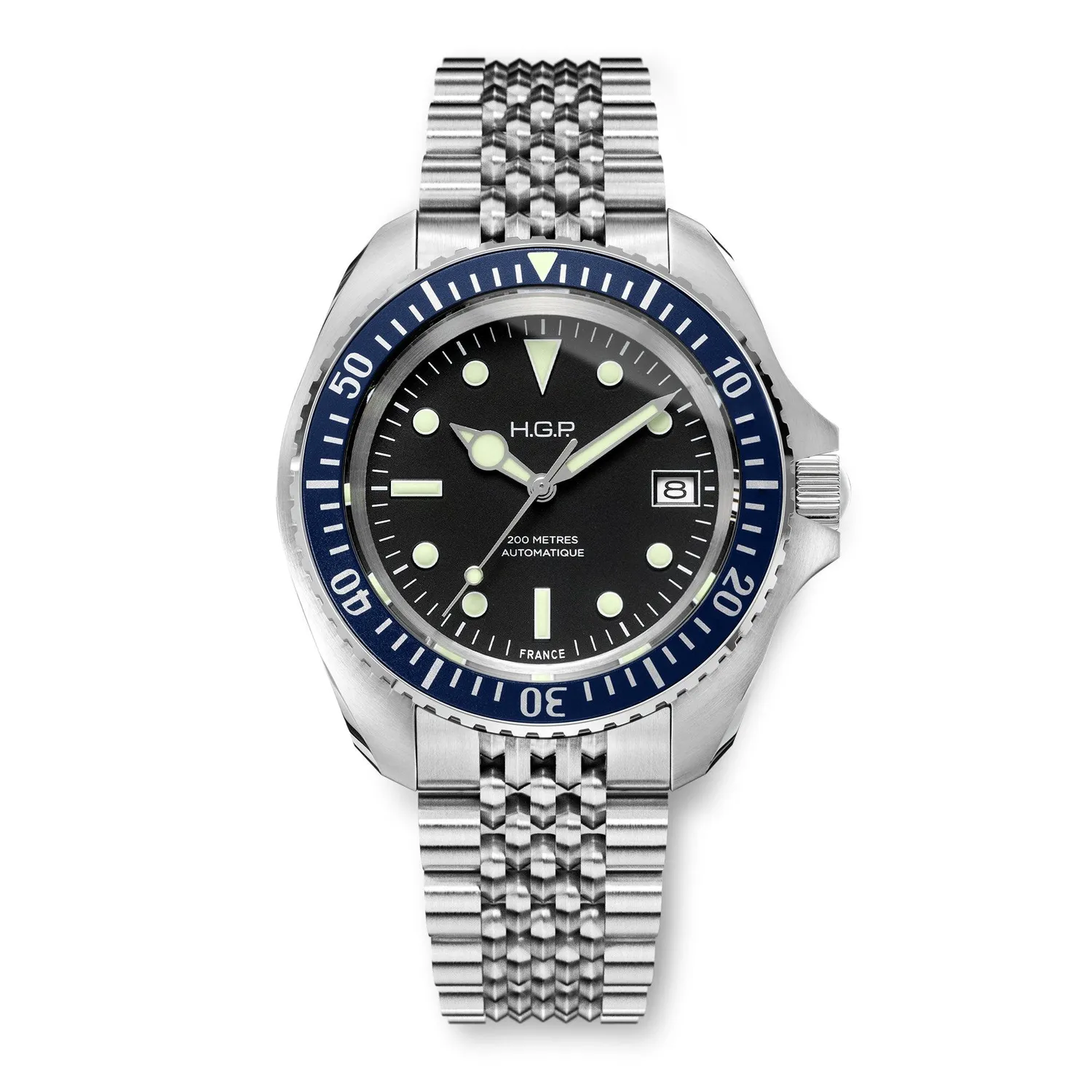 H.G.P. Diver 200M Automatic blu orologio subacqueo gomma blu