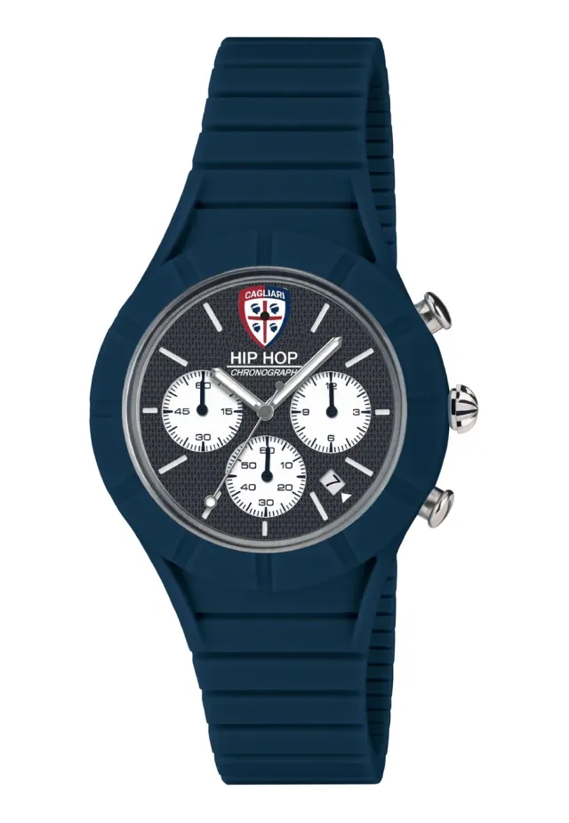 Hip Hop Master Cagliari orologio uomo crono silicone blu
