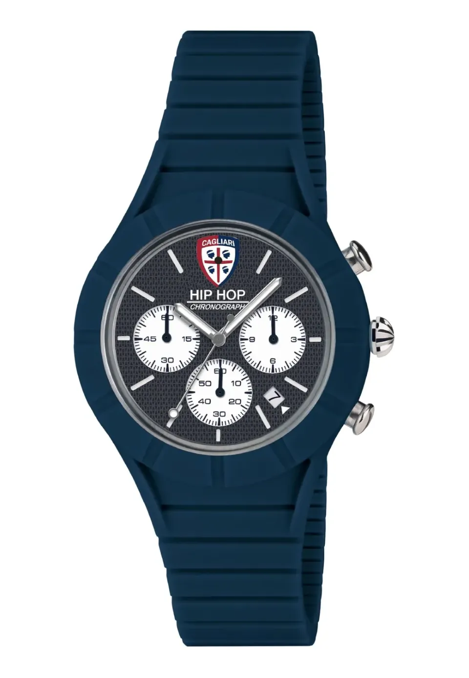 Hip Hop Master Cagliari orologio uomo crono silicone blu