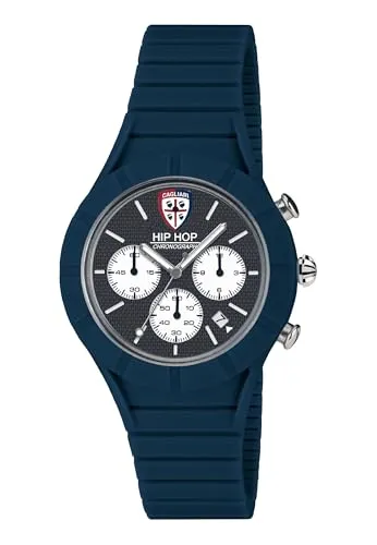 Hip Hop Master Cagliari orologio uomo crono silicone blu