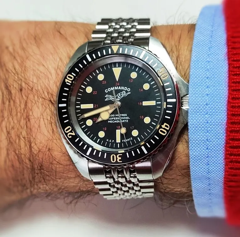 H.G.P. Diver 200M Mecaquartz orologio subacqueo cinturino nero 200m