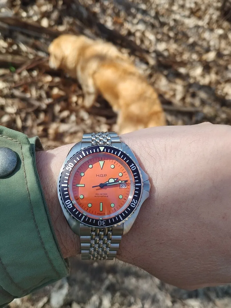 H.G.P. Diver 200M Automatic blu orologio subacqueo gomma blu