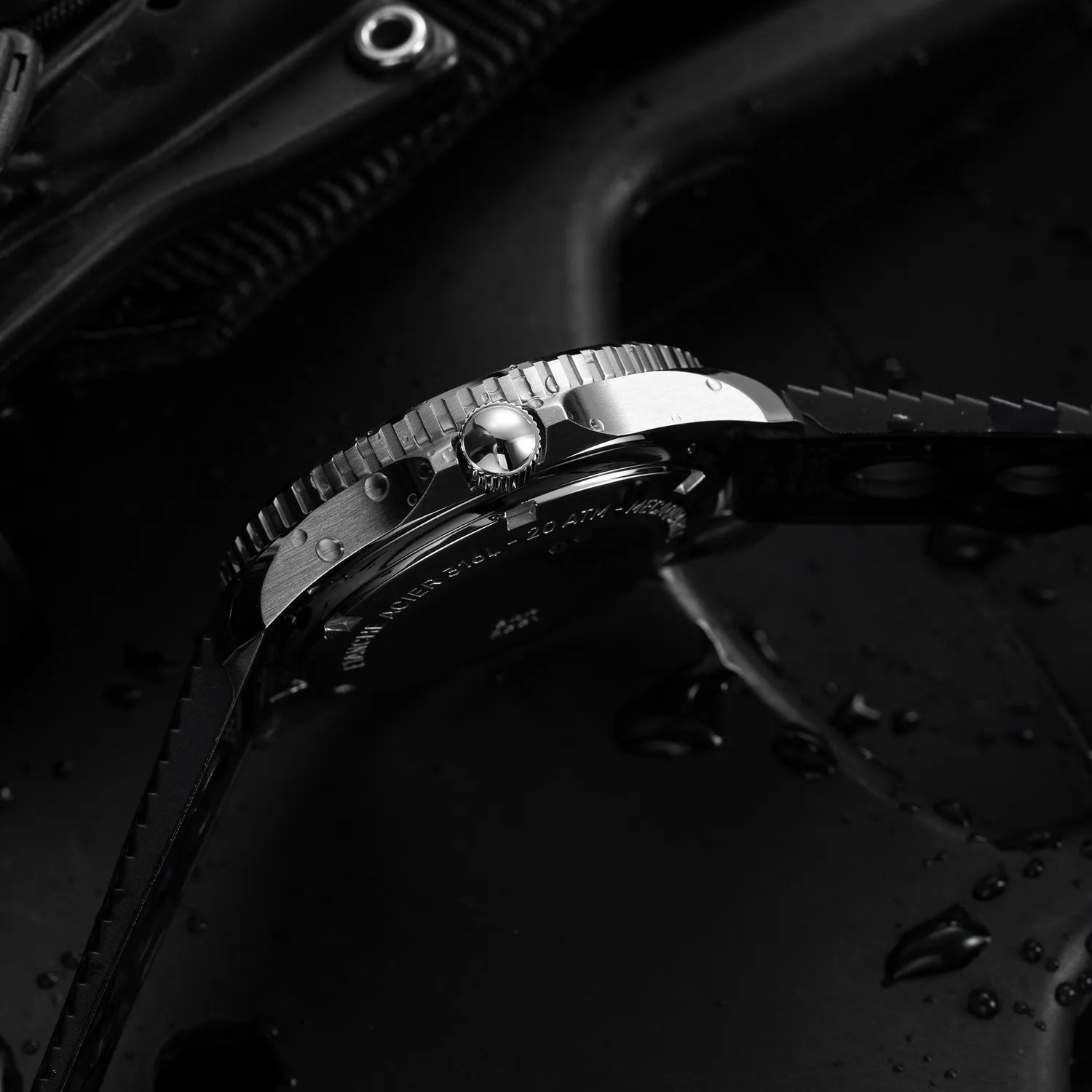 H.G.P. Diver 200M Mecaquartz orologio subacqueo cinturino nero 200m