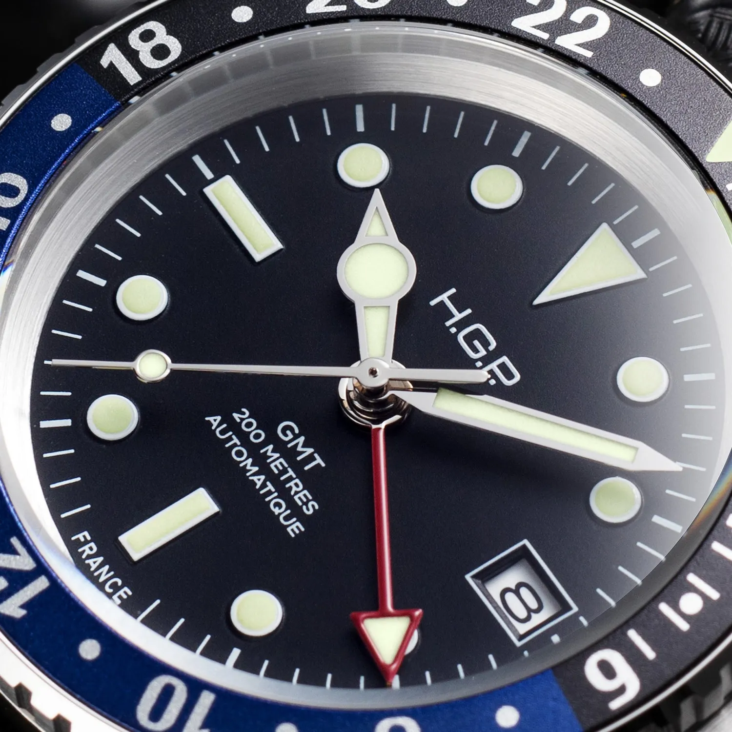 H.G.P. Diver 200M GMT Automatic orologio Batman gomma nera