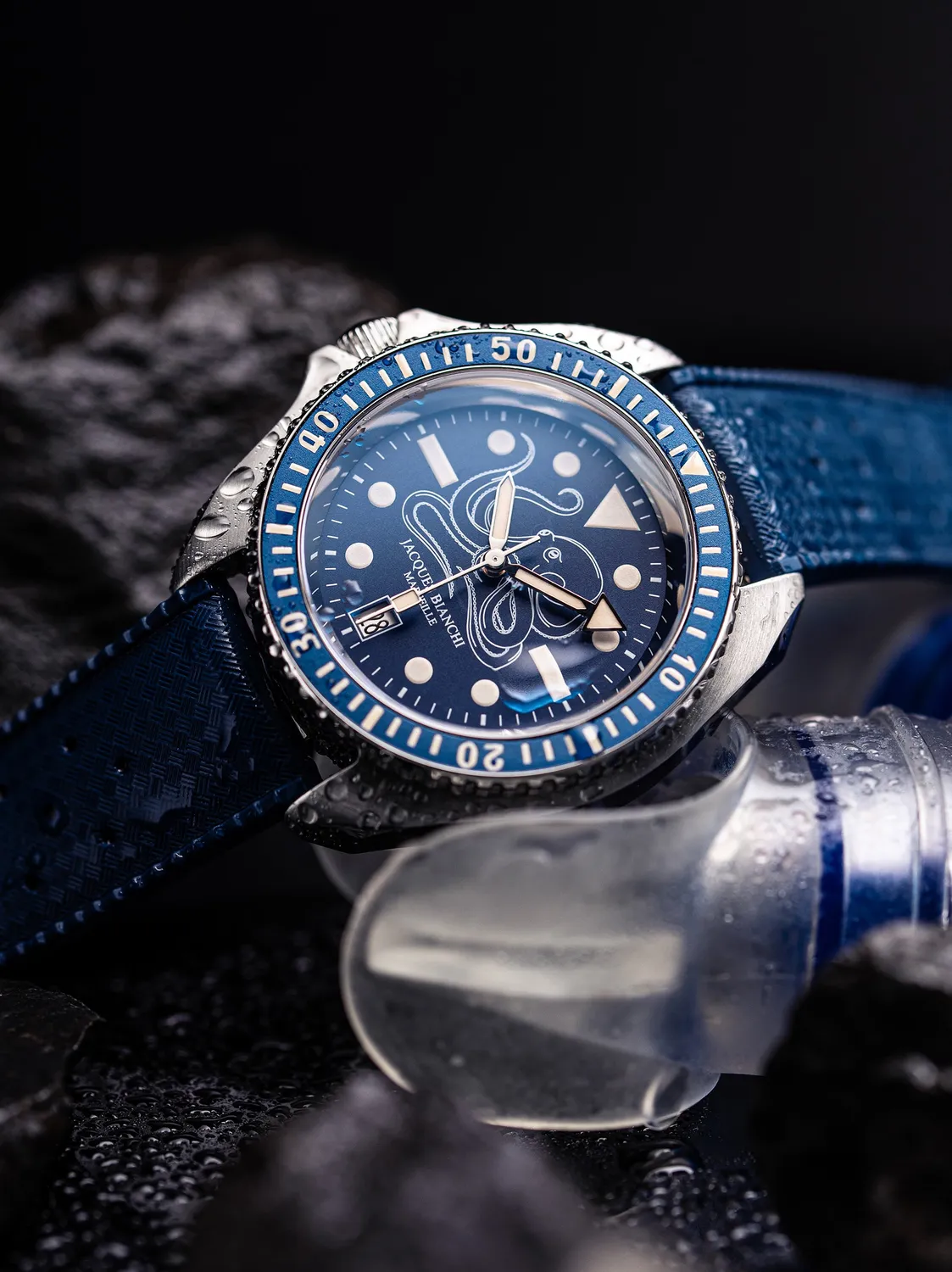 Jacques Bianchi JB200 Poulpro orologio automatico blu 42mm