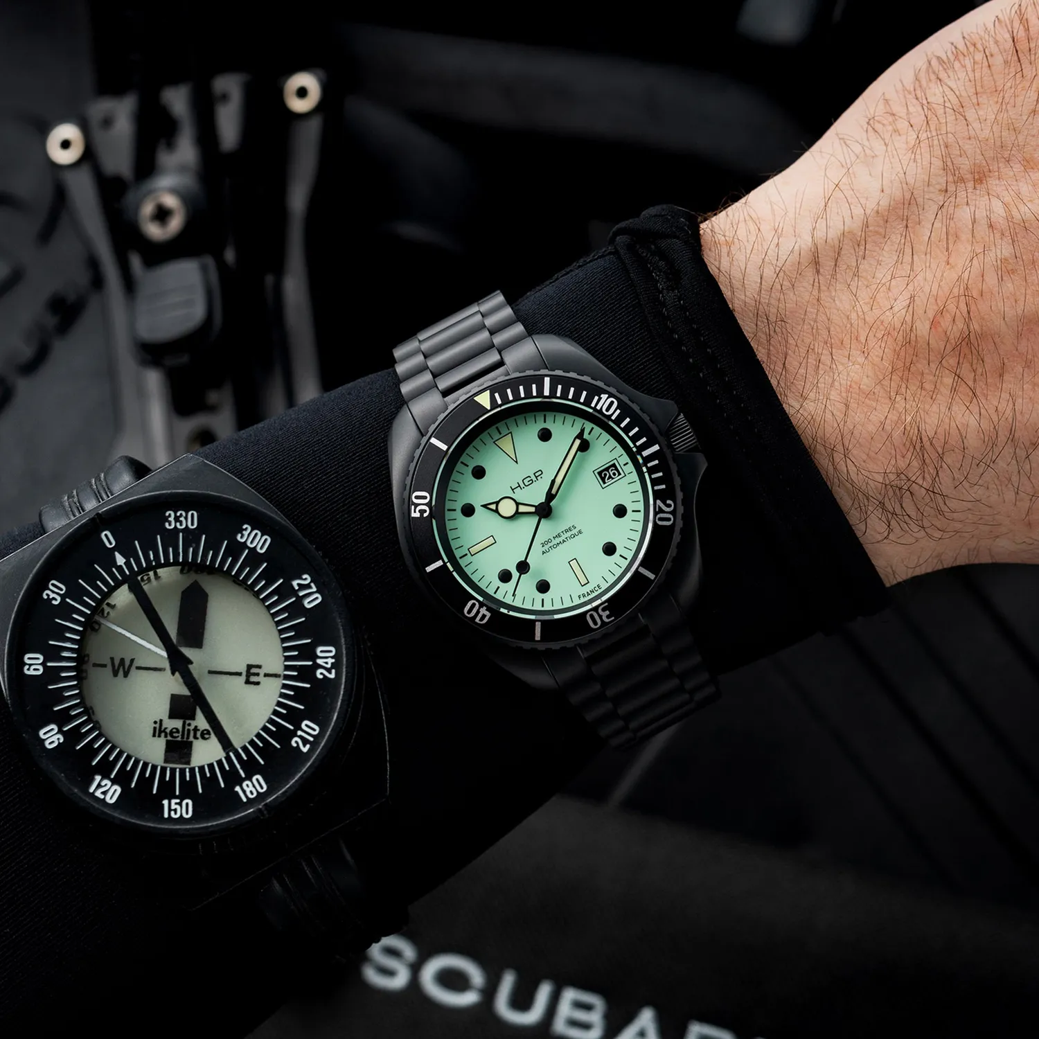 H.G.P. Night Diver ND2A orologio automatico PVD nero 200M