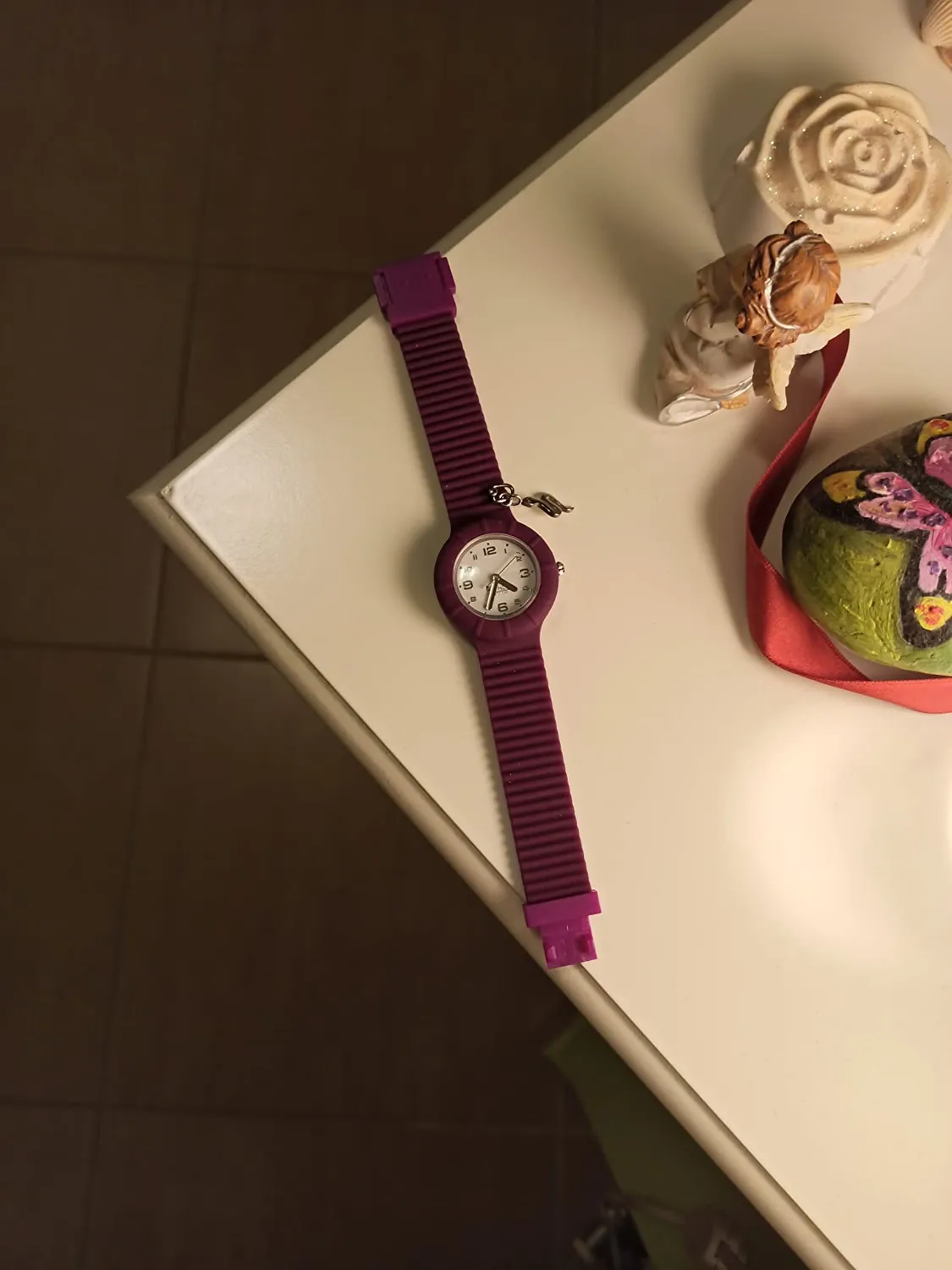 Hip Hop Piecing orologio donna bianco charm acciaio