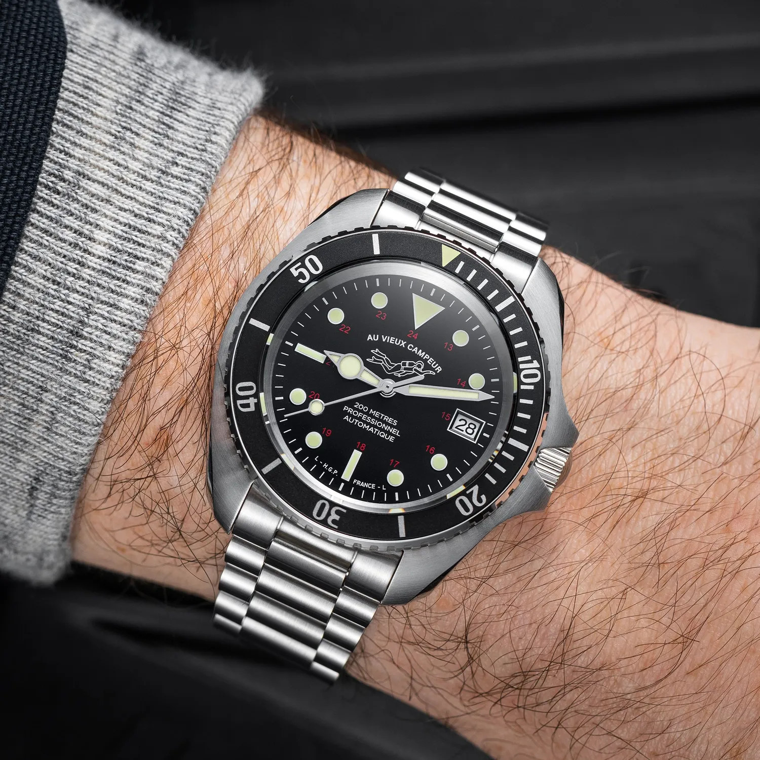 H.G.P. Diver 200M Automatic Au Vieux Campeur orologio Tropic nero