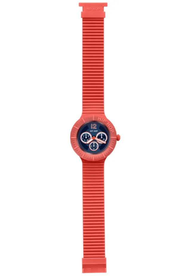 Hip Hop Master Multifunzione orologio uomo rosa silicone