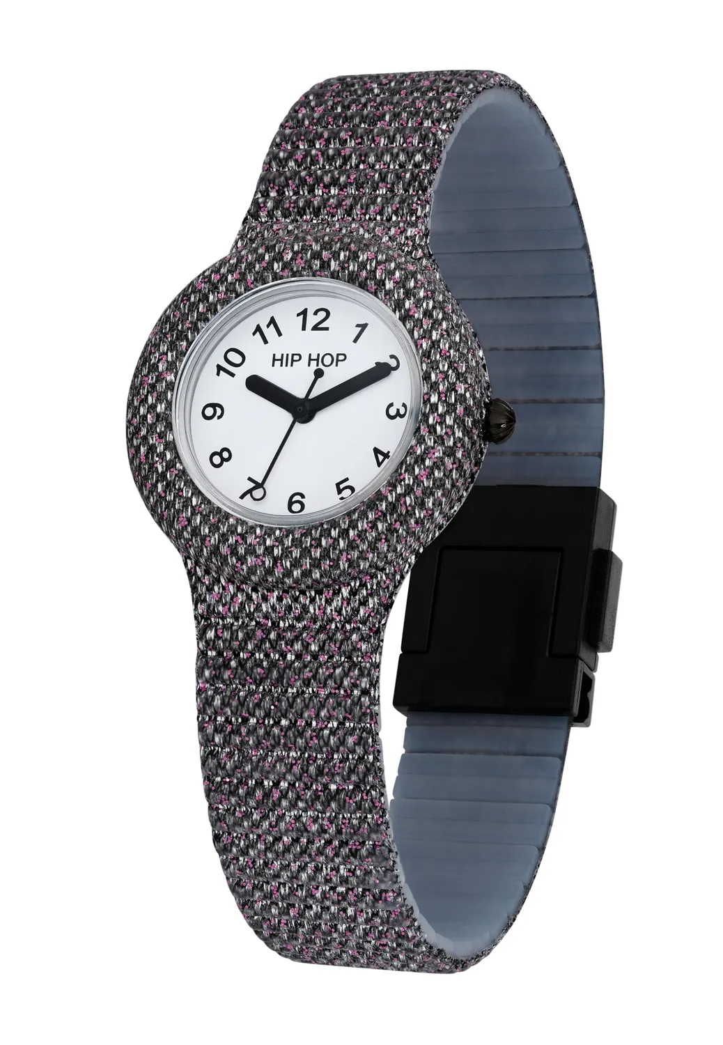 Hip Hop Shimmer Crush orologio donna nero lurex 32 mm