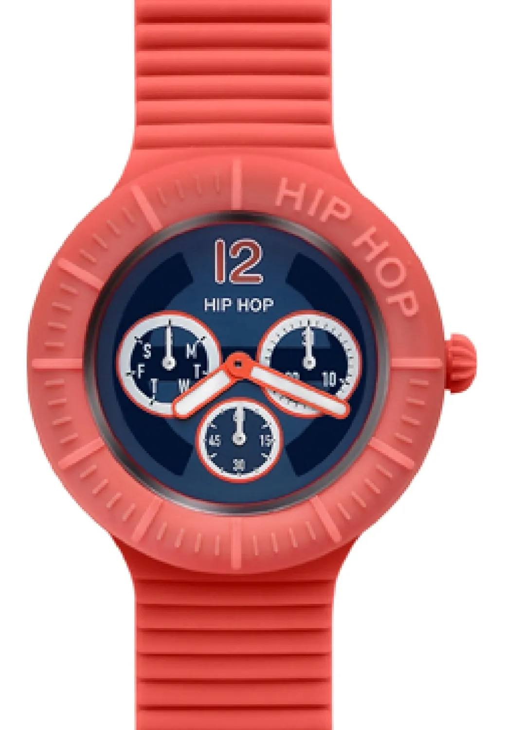 Hip Hop Master Multifunzione orologio uomo rosa silicone