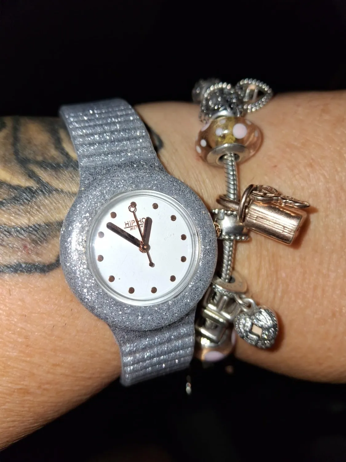 Hip Hop Sparkling Mania orologio donna glitter rose gold