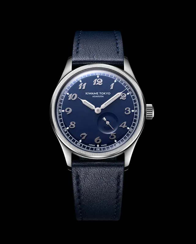 Kiwame Tokyo Kubo Tetsukon orologio blu secondi 38mm
