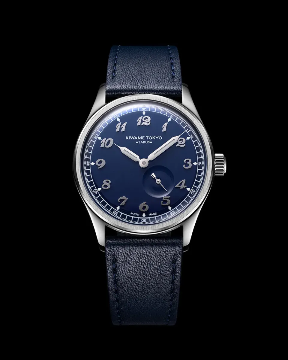Kiwame Tokyo Kubo Tetsukon orologio blu secondi 38mm