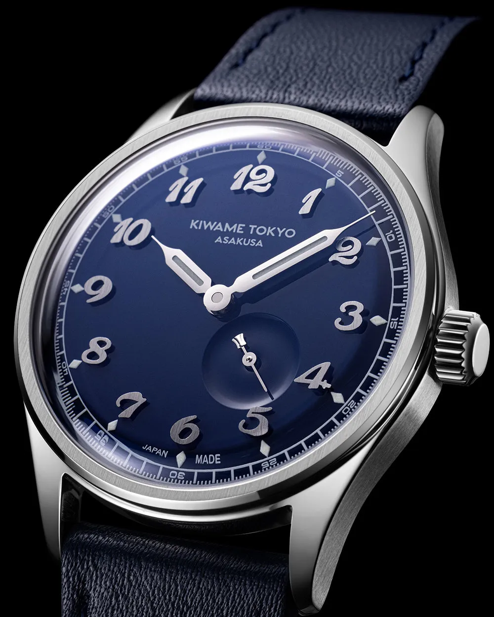 Kiwame Tokyo Kubo Tetsukon orologio blu secondi 38mm