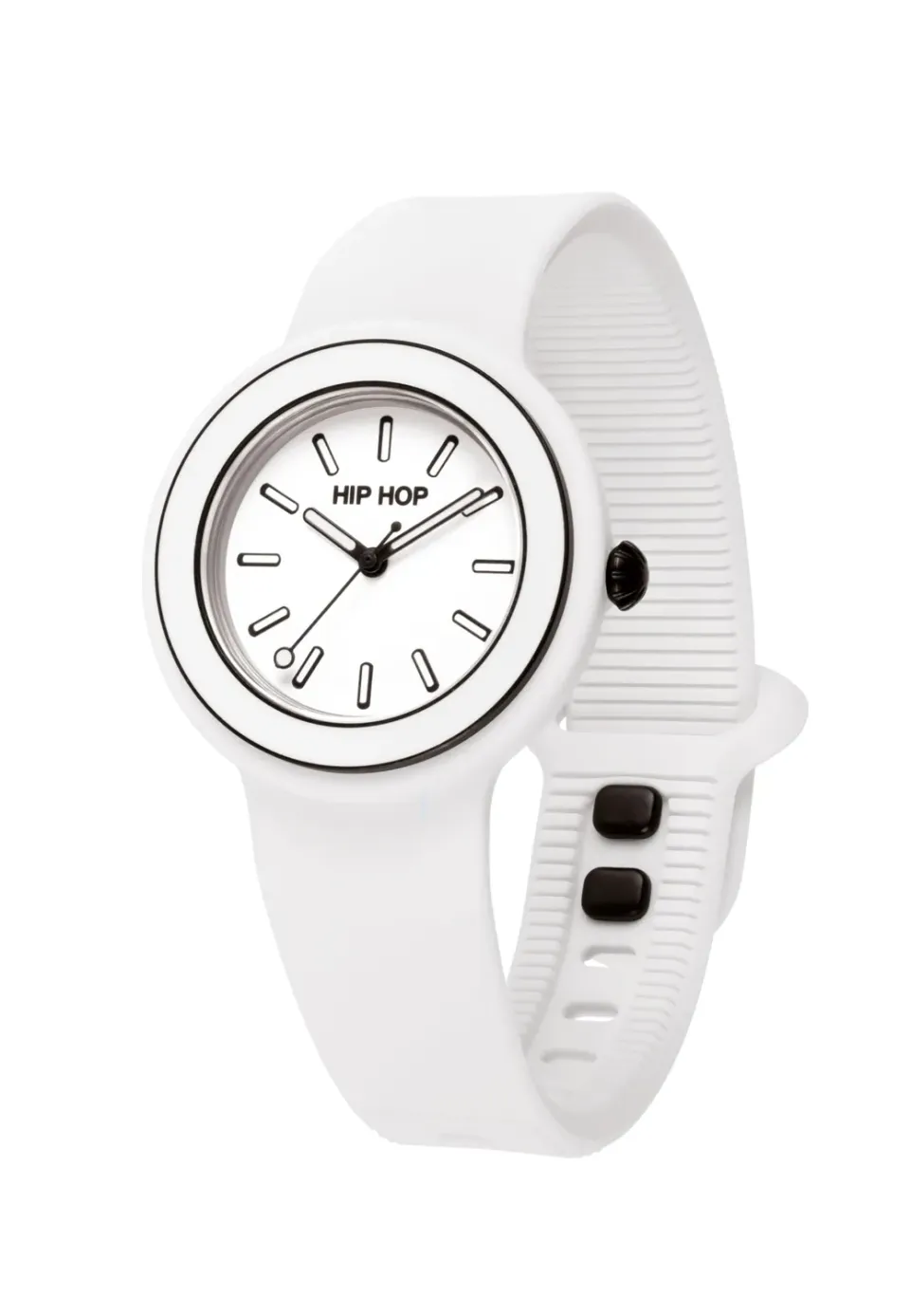 Hip Hop Hero.Dot Bezel orologio donna bianco 34 mm silicone