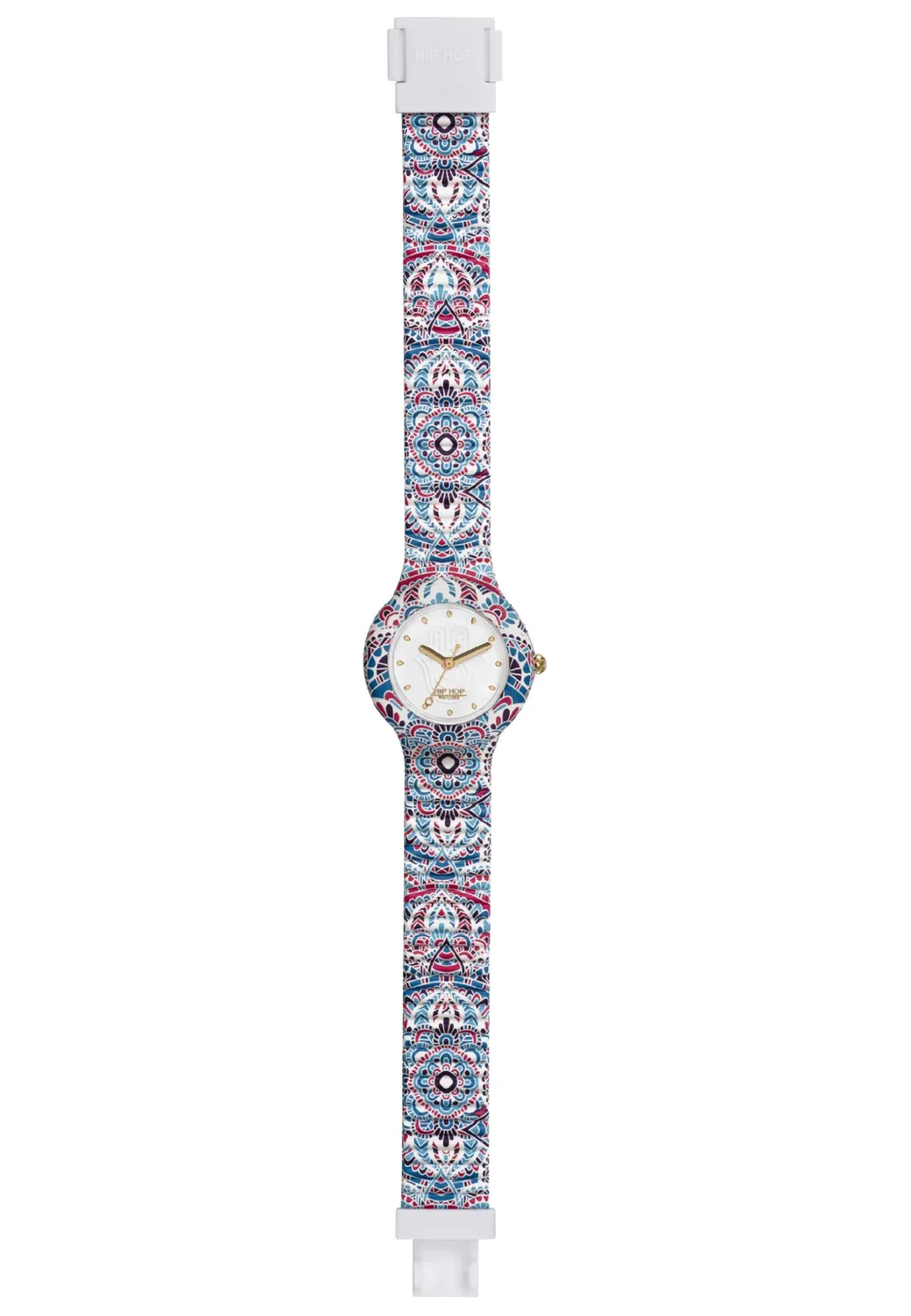 Hip Hop Mandala HWU1040 orologio donna blu-rosso silicone