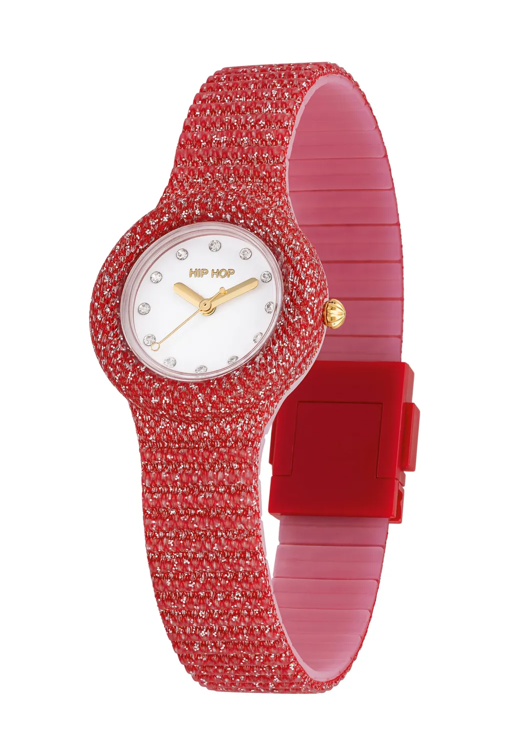 Hip Hop Shimmer Crush orologio donna nero lurex 32 mm