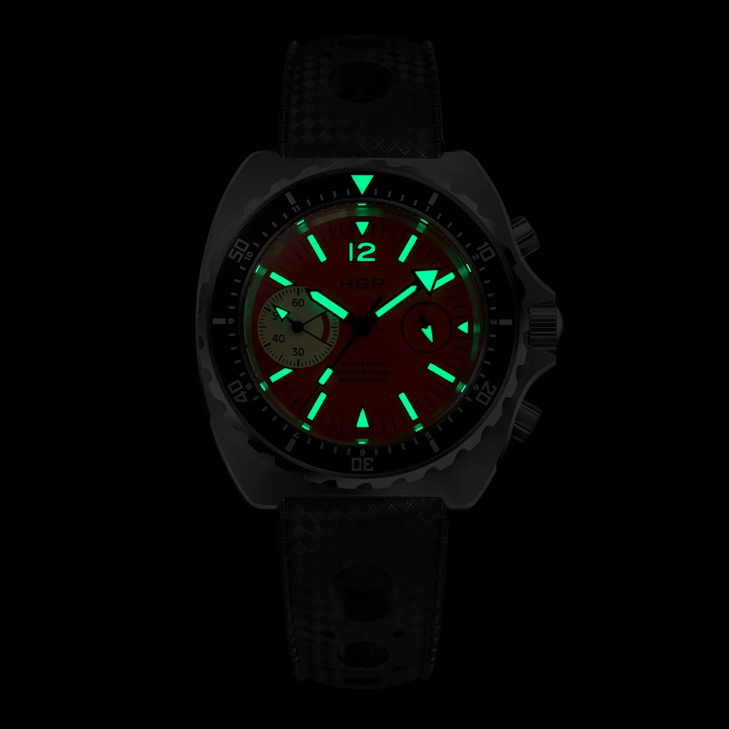 H.G.P. Diver 200M cronografo arancione lunetta nera