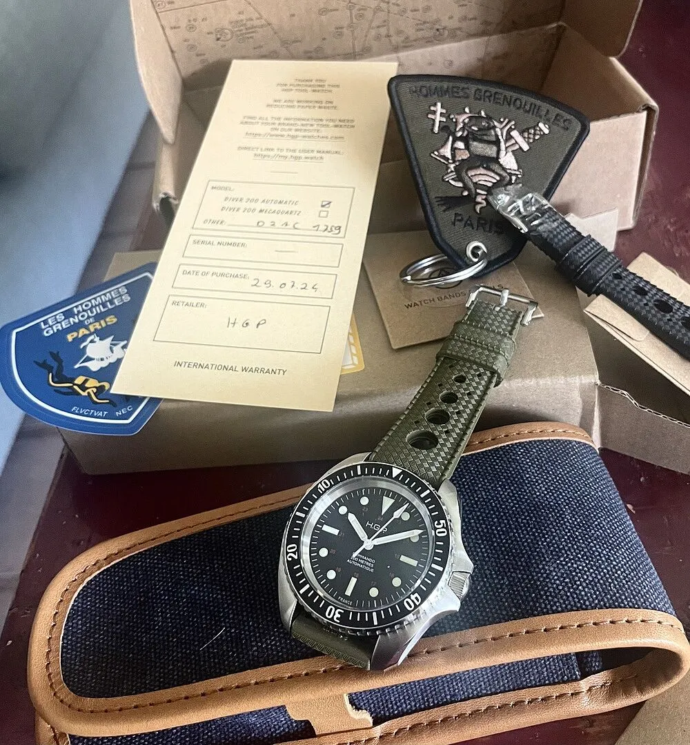 H.G.P. Diver 200M Automatic Commando orologio gomma verde