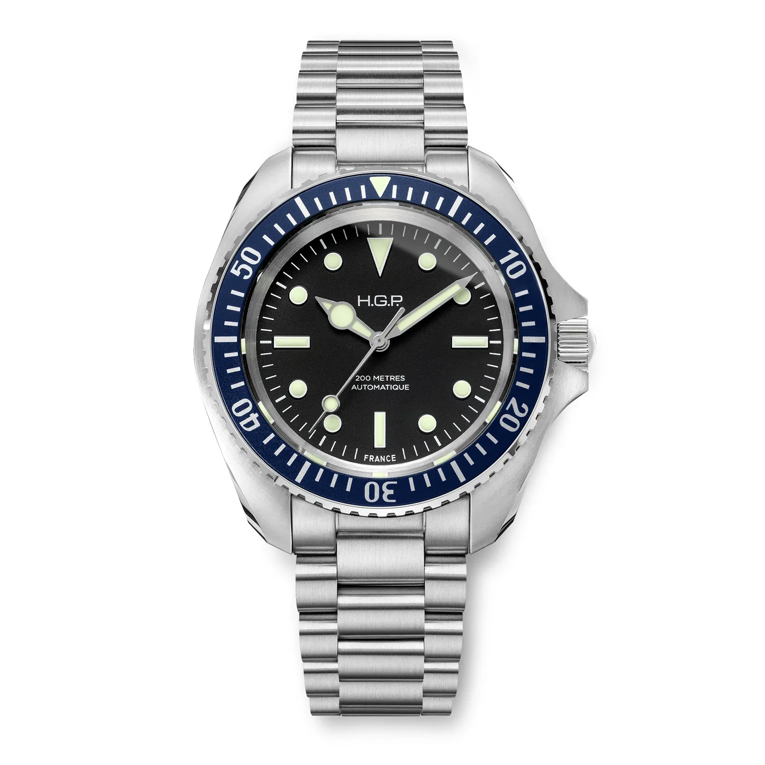 H.G.P. Diver 200M Automatic blu orologio subacqueo gomma blu