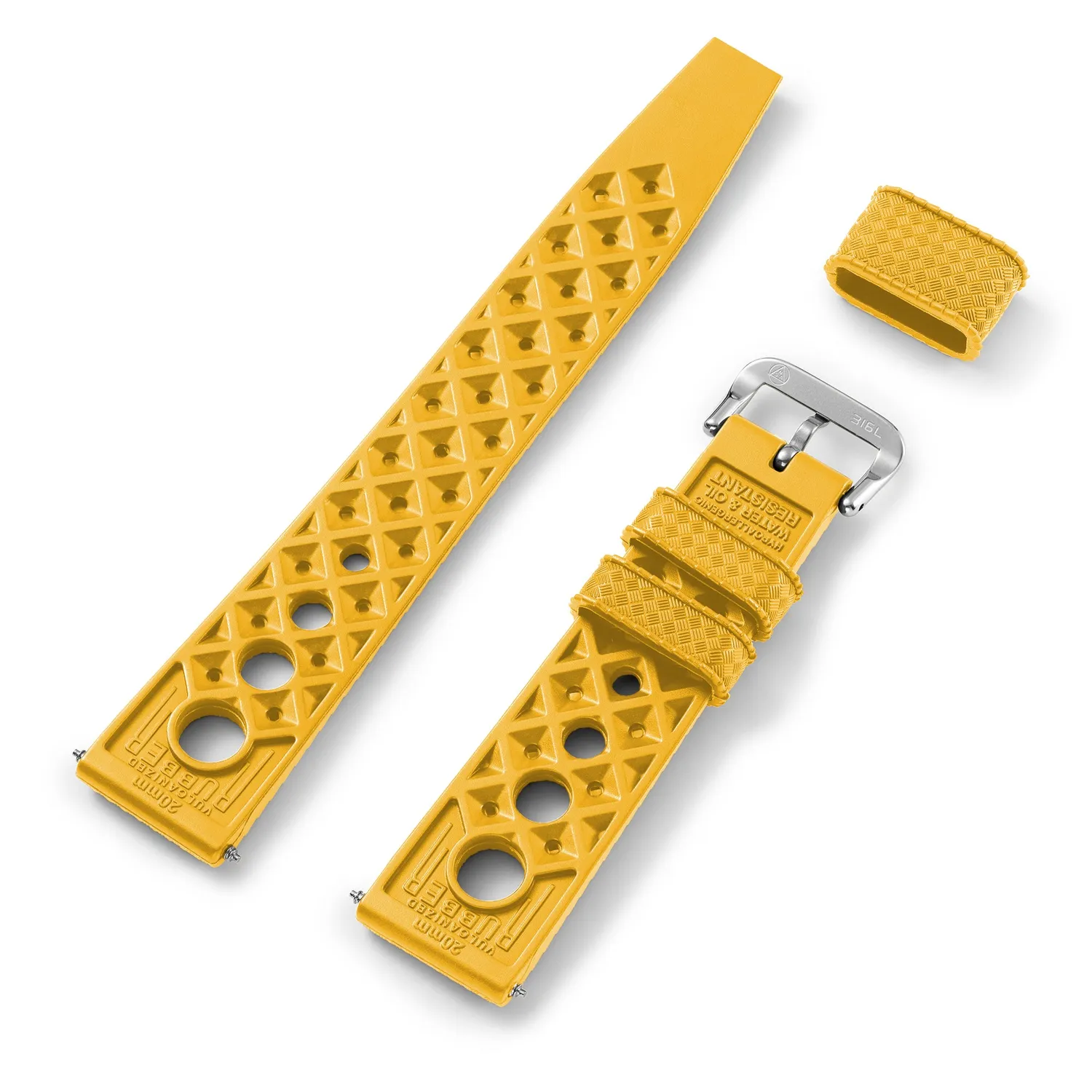 H.G.P. Tropic Rally cinturino giallo 20 mm acciaio