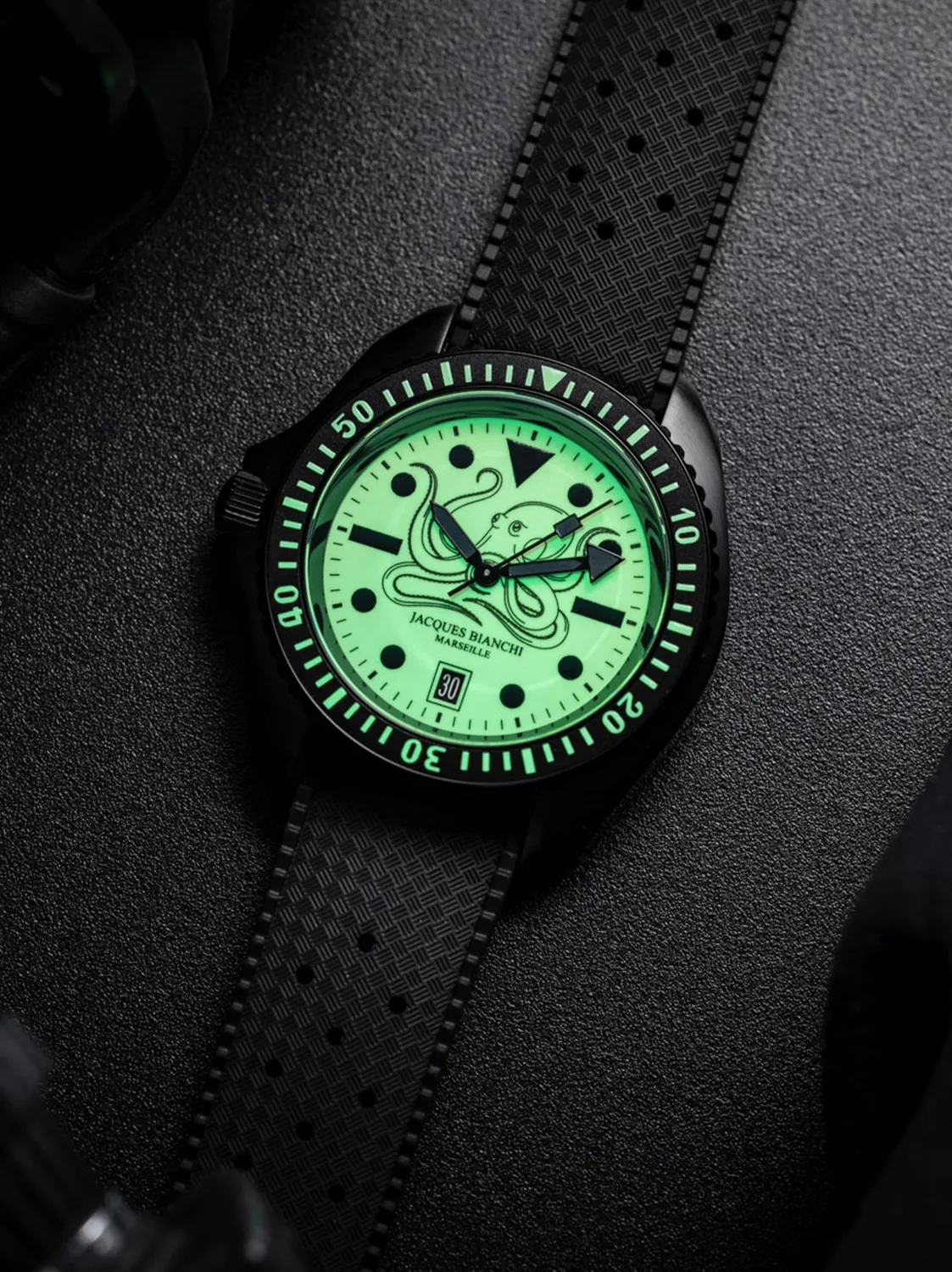 Jacques Bianchi JB200 Night Diver orologio full lume nero 250 pezzi