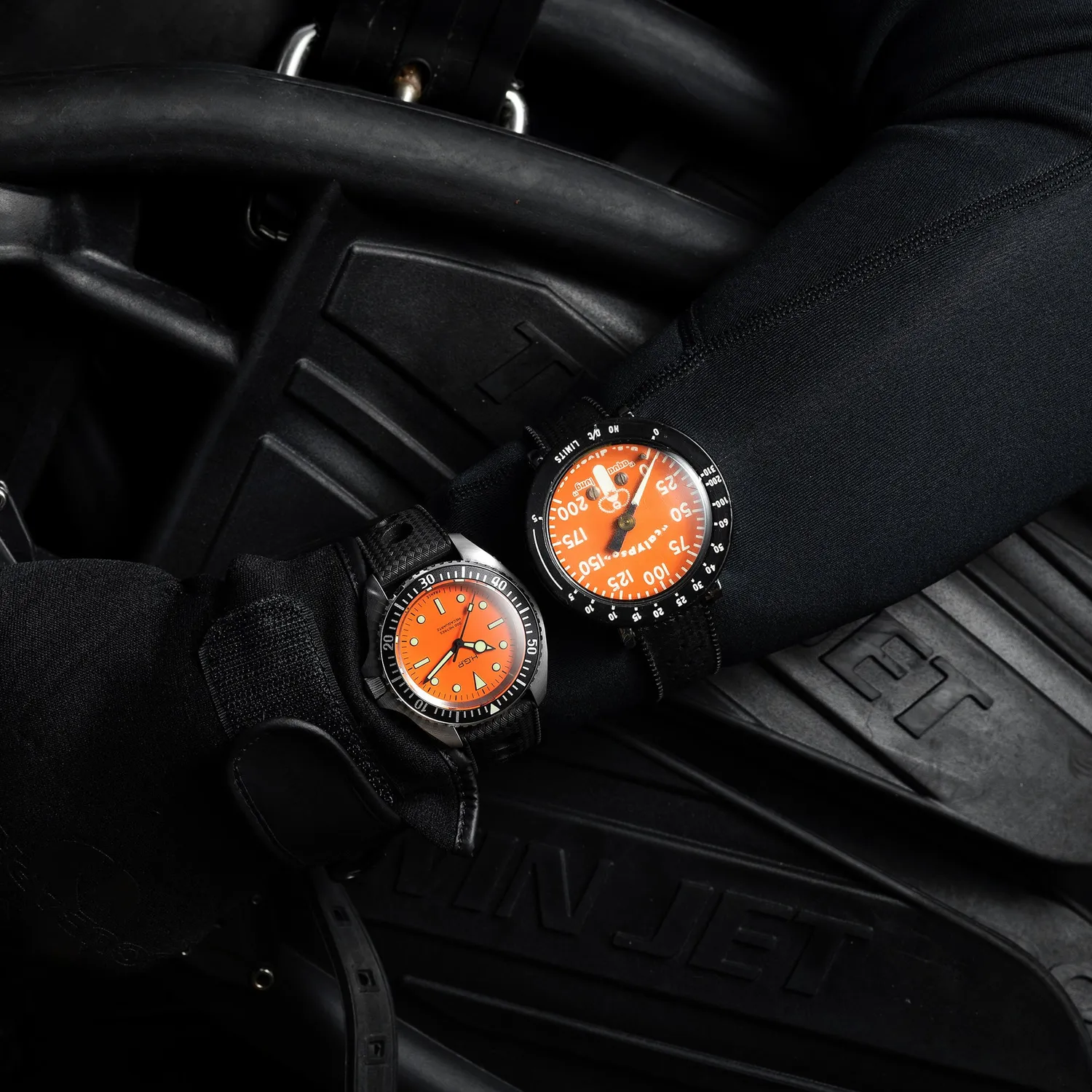 H.G.P. Diver 200M Mecaquartz orologio subacqueo arancione 200m