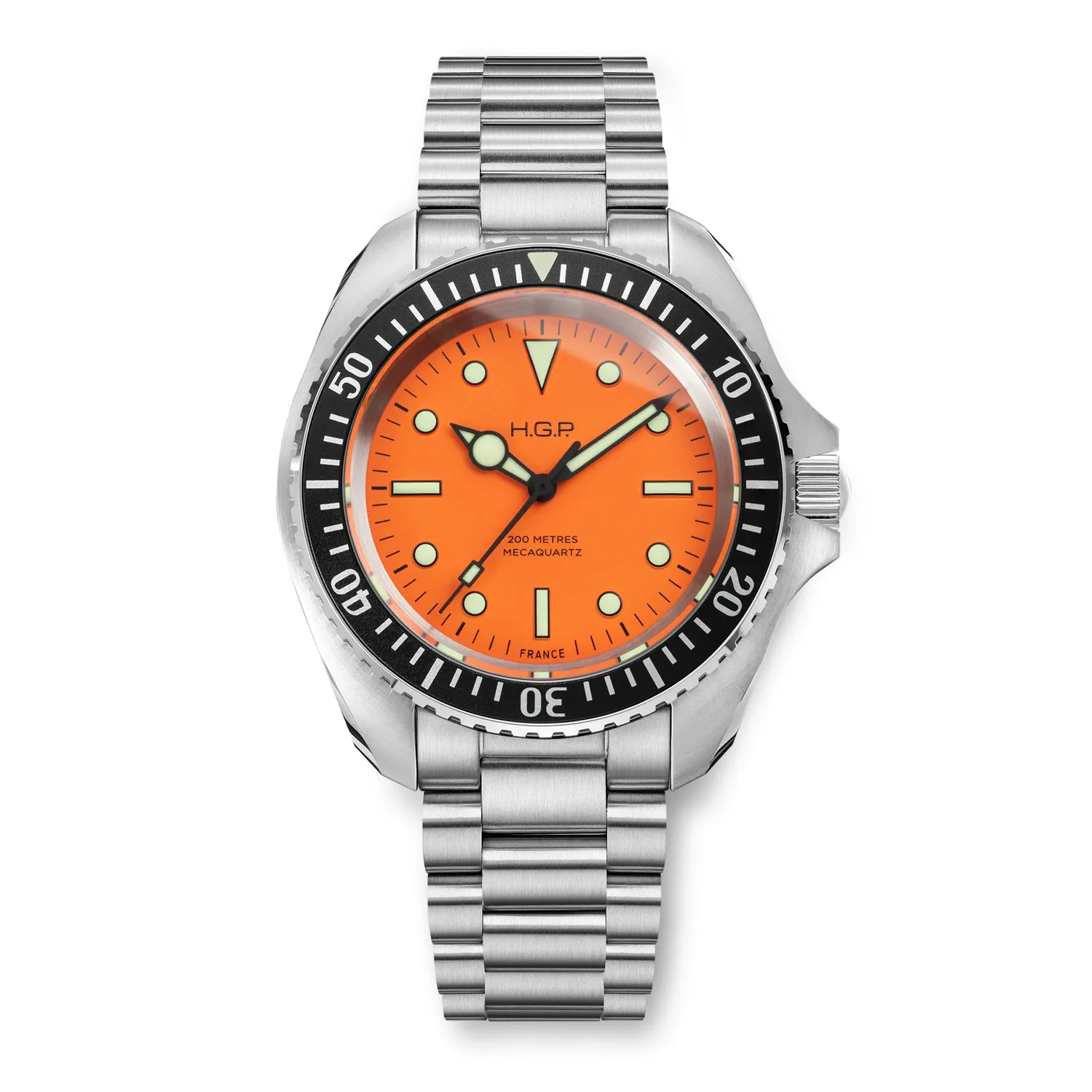 H.G.P. Diver 200M Mecaquartz orologio subacqueo arancione 200m
