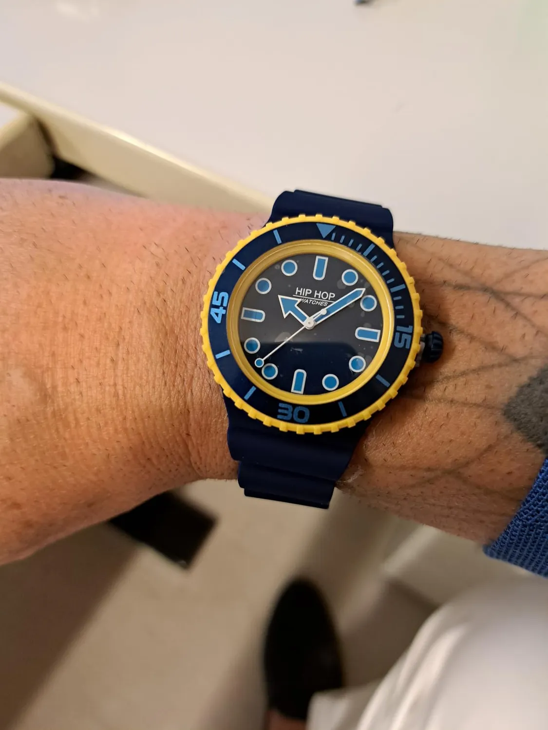 Hip Hop Master orologio uomo silicone giallo 41 mm
