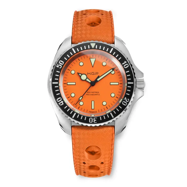 H.G.P. Diver 200M Mecaquartz orologio subacqueo arancione 200m