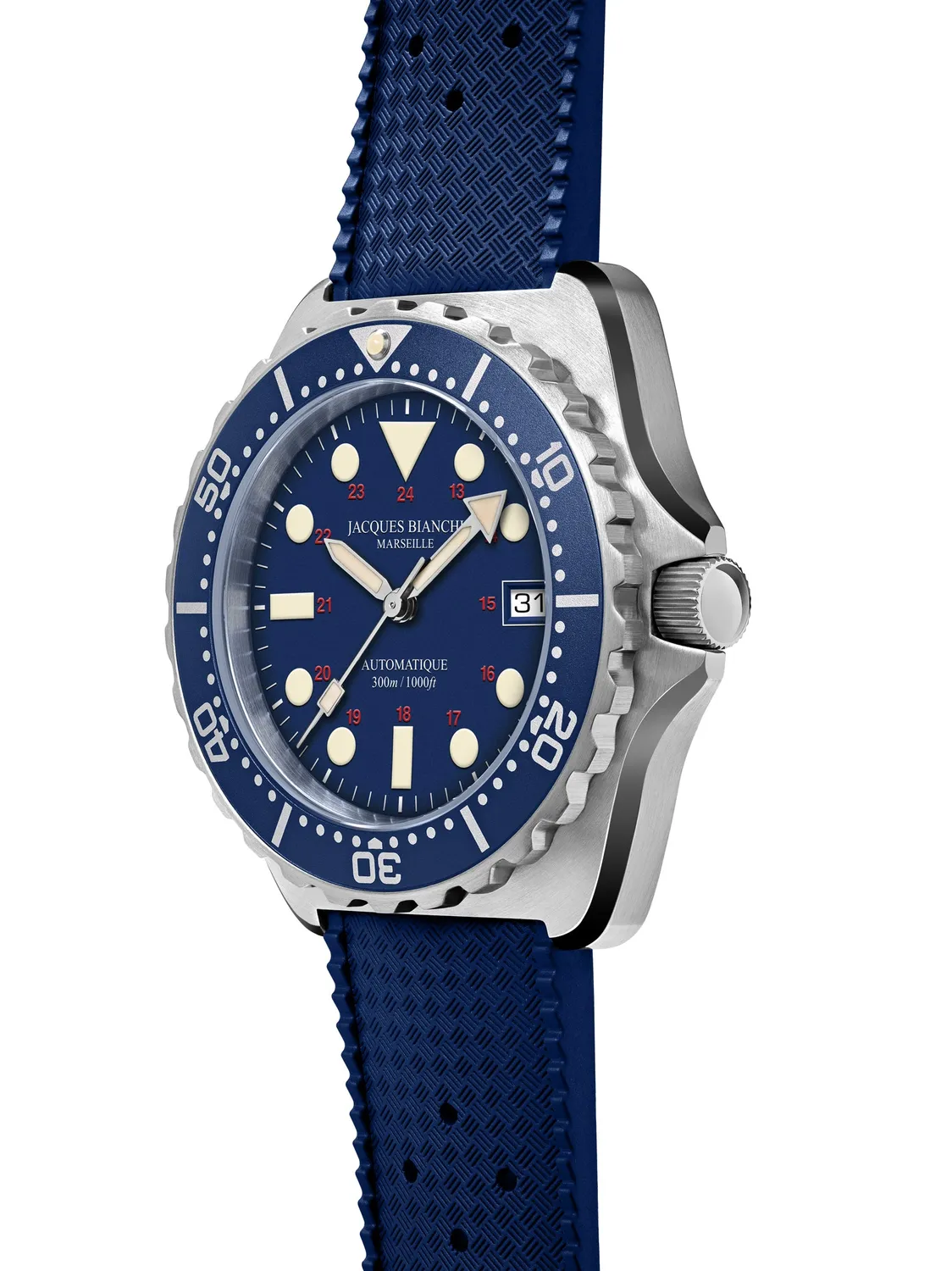 Jacques Bianchi JB300 Bleue orologio blu caucciù 42mm