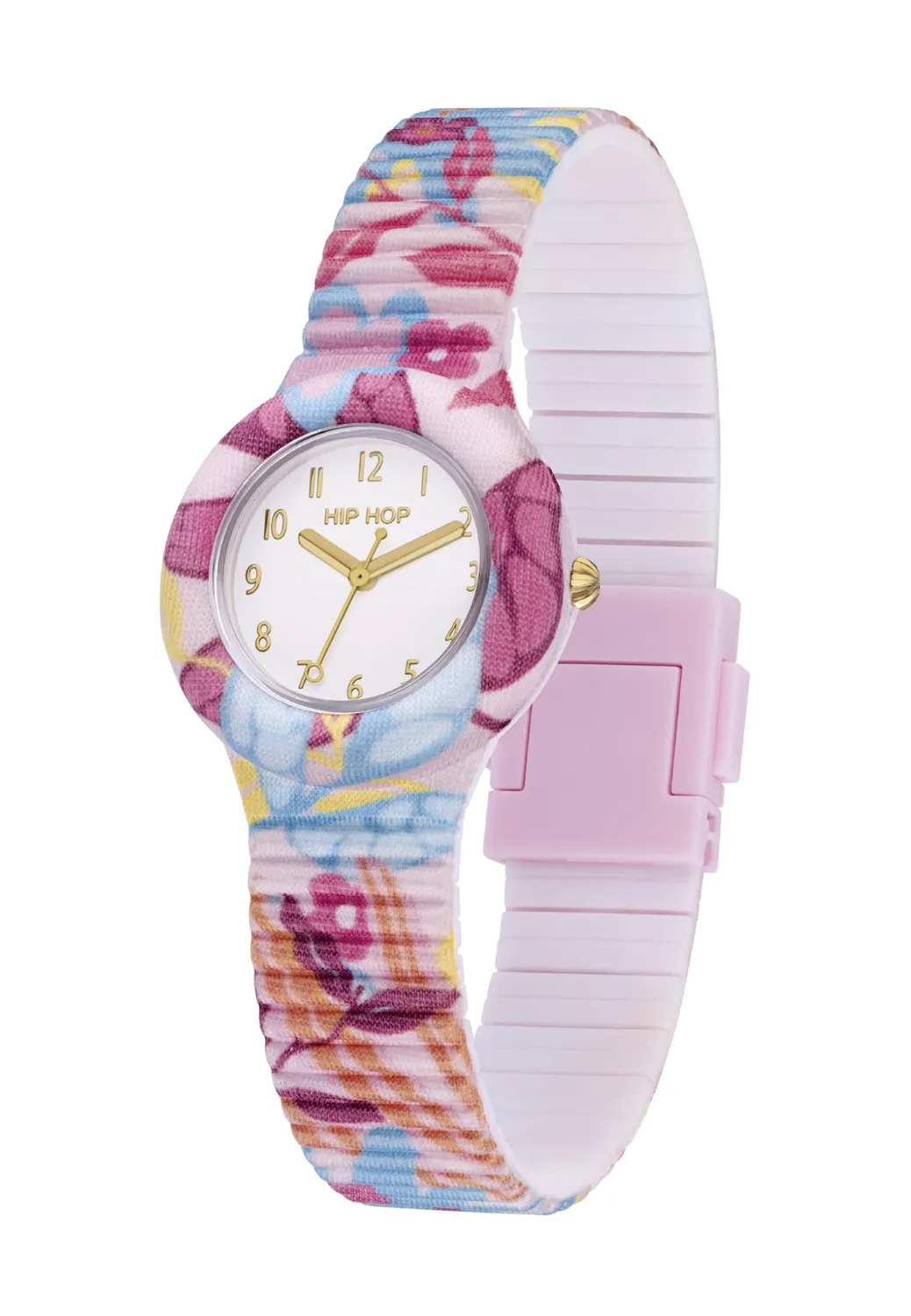 Hip Hop Clori orologio donna rosa fiori silicone 32 mm