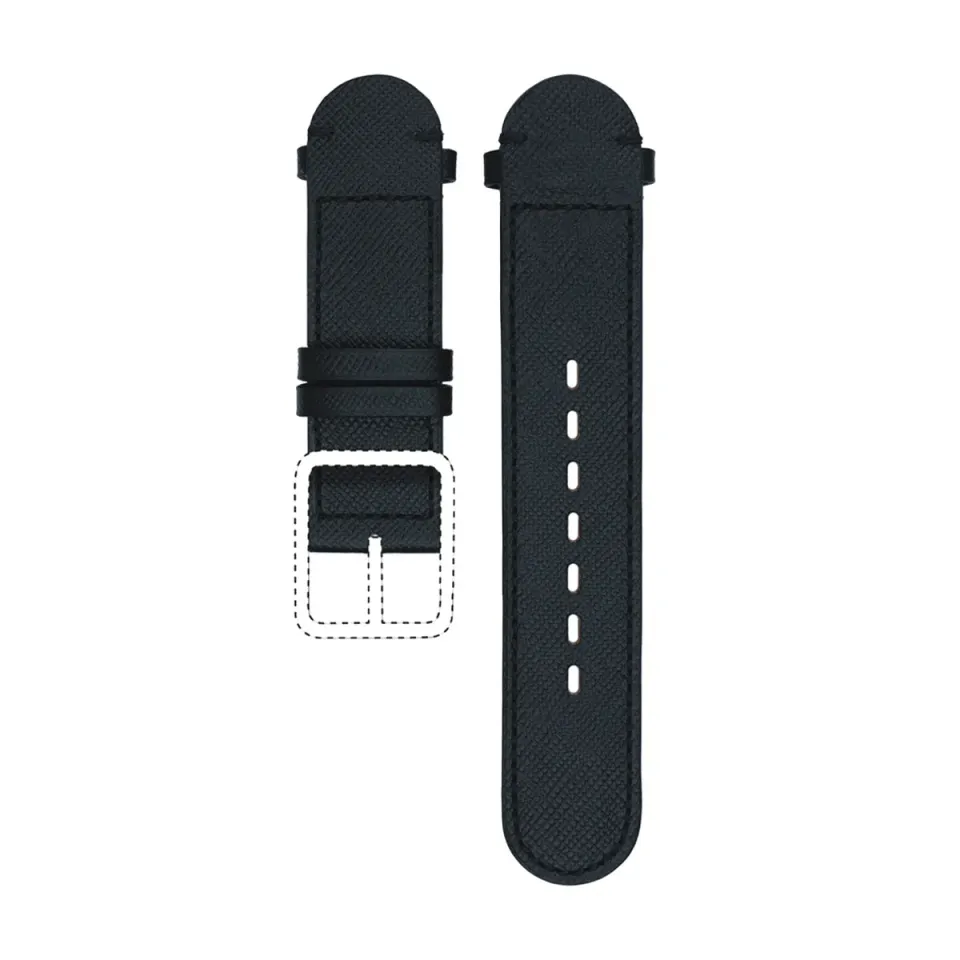 Ressence Type 3 cinturino pelle nero-blu 22 mm testurizzato