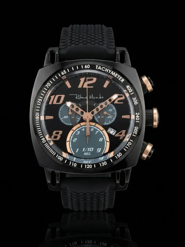 Ritmo Mundo Racer 20th Anniversary Bold Black Rose Gold orologio cronografo