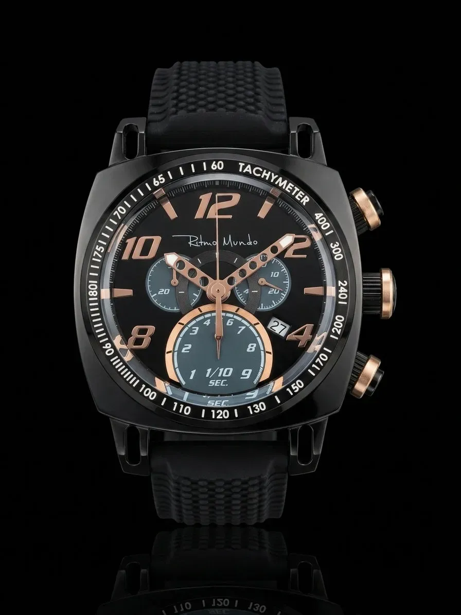 Ritmo Mundo Racer 20th Anniversary Bold Black Rose Gold orologio cronografo