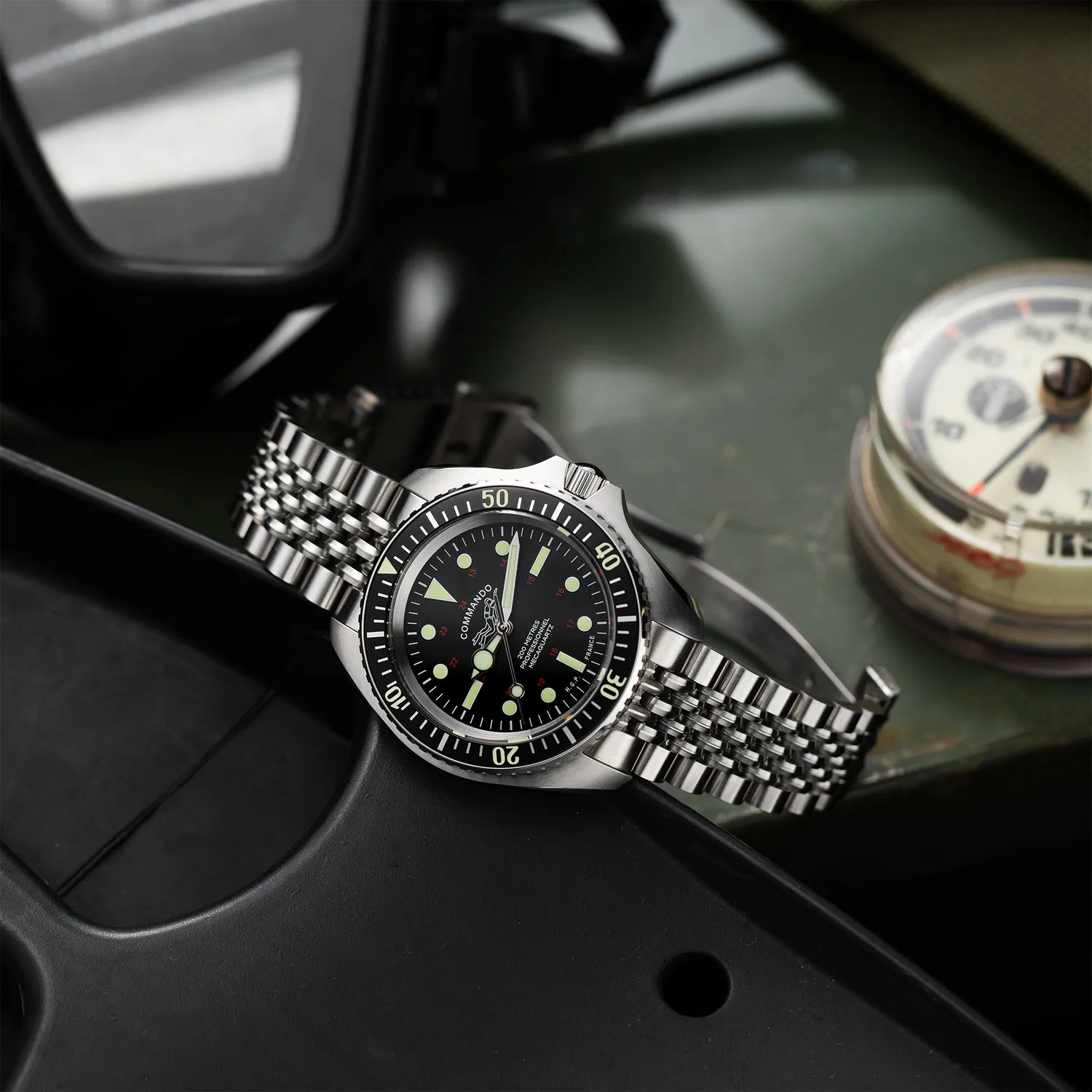 H.G.P. Diver 200M Commando orologio diver gomma verde