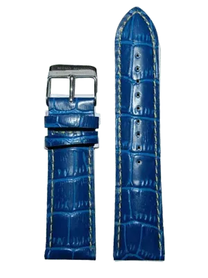 Ritmo Mundo 9101L cinturino pelle blu 23mm cuciture gialle