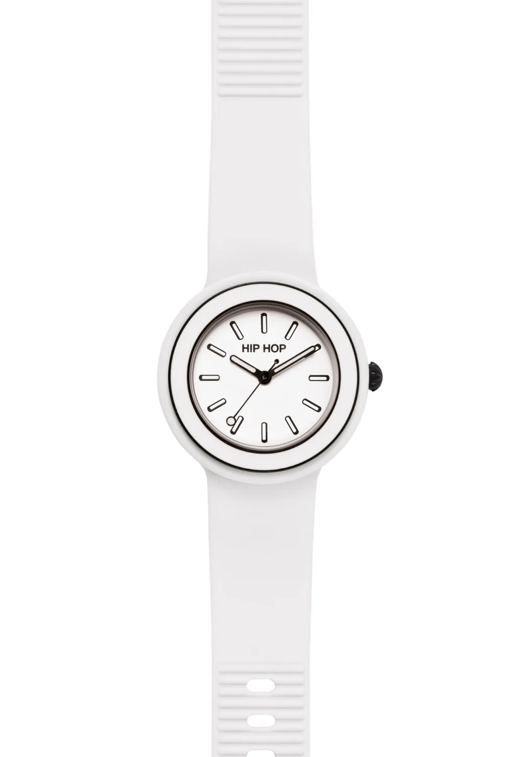 Hip Hop Hero.Dot Bezel orologio donna bianco 34 mm silicone