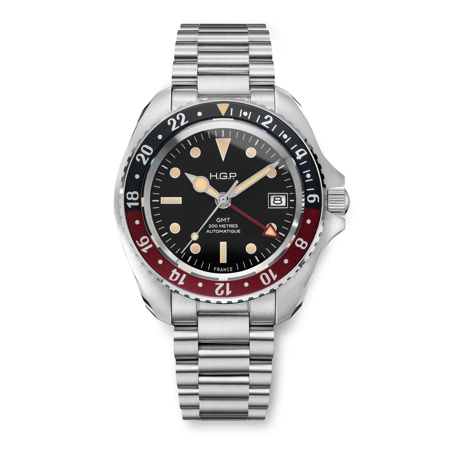 H.G.P. Diver 200M GMT Automatic orologio Coke gomma nera