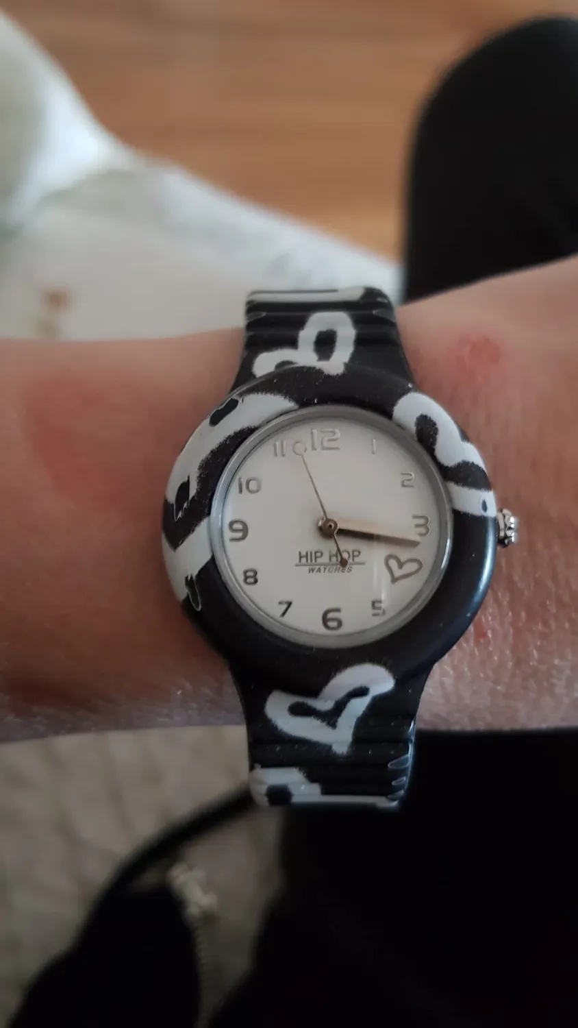 Hip Hop Be Loved orologio donna silicone nero cuori 32mm